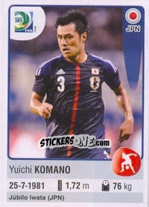 Sticker Yuichi Komano - FIFA Confederation Cup Brazil 2013 n. 64 - Panini