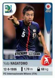 Cromo Yuto Nagatomo - FIFA Confederation Cup Brazil 2013 - Panini