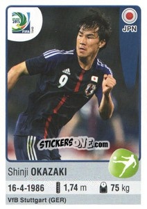 Sticker Shinji Okazaki - FIFA Confederation Cup Brazil 2013 n. 79 - Panini
