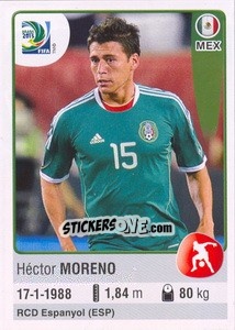 Sticker Héctor Moreno - FIFA Confederation Cup Brazil 2013 n. 91 - Panini