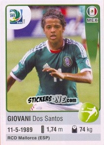 Sticker Giovani dos Santos - FIFA Confederation Cup Brazil 2013 n. 103 - Panini