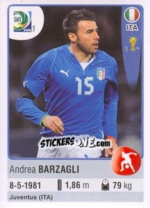 Cromo Andrea Barzagli - FIFA Confederation Cup Brazil 2013 - Panini