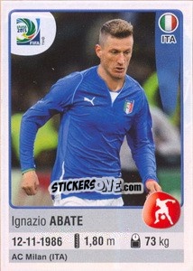 Sticker Ignazio Abate - FIFA Confederation Cup Brazil 2013 - Panini