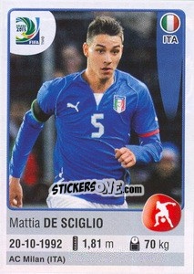 Sticker Mattia de Sciglio - FIFA Confederation Cup Brazil 2013 n. 121 - Panini