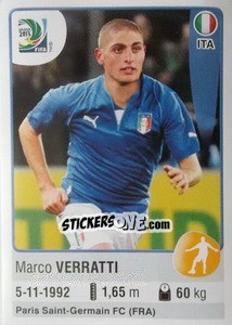 Sticker Marco Verratti - FIFA Confederation Cup Brazil 2013 - Panini