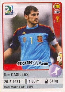 Sticker Iker Casillas - FIFA Confederation Cup Brazil 2013 - Panini