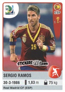 Sticker Sergio Ramos - FIFA Confederation Cup Brazil 2013 n. 144 - Panini