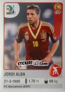 Figurina Jordi Alba - FIFA Confederation Cup Brazil 2013 - Panini