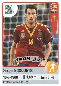 Sticker Sergio Busquets - FIFA Confederation Cup Brazil 2013 n. 148 - Panini