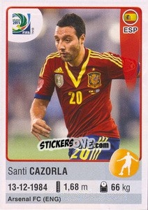 Cromo Santi Cazorla - FIFA Confederation Cup Brazil 2013 - Panini