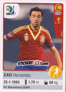 Sticker Xavi Hernández - FIFA Confederation Cup Brazil 2013 n. 151 - Panini