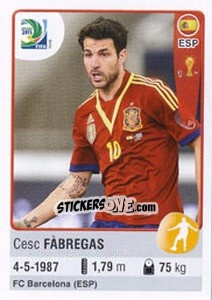 Sticker Cesc Fábregas - FIFA Confederation Cup Brazil 2013 n. 153 - Panini