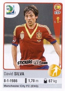 Sticker David Silva - FIFA Confederation Cup Brazil 2013 - Panini