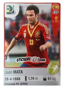 Figurina Juan Mata - FIFA Confederation Cup Brazil 2013 - Panini