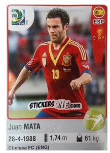 Sticker Juan Mata - FIFA Confederation Cup Brazil 2013 n. 156 - Panini