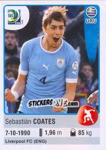 Figurina Sebastián Coates - FIFA Confederation Cup Brazil 2013 - Panini