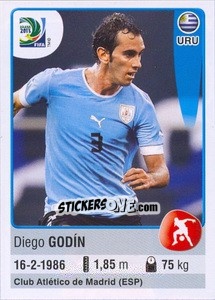 Sticker Diego Godín - FIFA Confederation Cup Brazil 2013 n. 170 - Panini