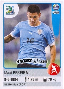 Sticker Maxi Pereira - FIFA Confederation Cup Brazil 2013 - Panini