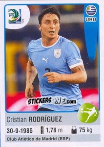 Sticker Cristián Rodríguez - FIFA Confederation Cup Brazil 2013 n. 182 - Panini