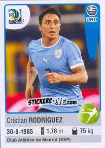 Figurina Cristián Rodríguez - FIFA Confederation Cup Brazil 2013 - Panini