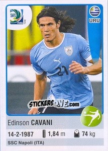 Sticker Edinson Cavani - FIFA Confederation Cup Brazil 2013 n. 185 - Panini