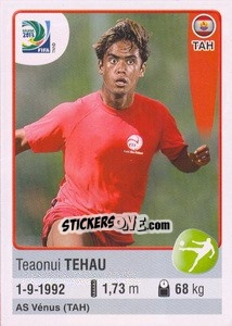 Cromo Teaonui Tehau - FIFA Confederation Cup Brazil 2013 - Panini