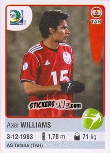 Figurina Axel Williams - FIFA Confederation Cup Brazil 2013 - Panini