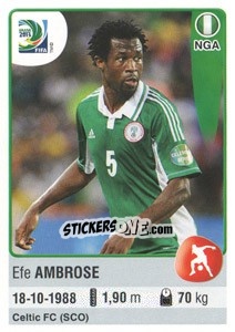 Sticker Efe Ambrose - FIFA Confederation Cup Brazil 2013 - Panini
