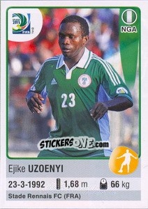 Sticker Ejike Uzoenyi - FIFA Confederation Cup Brazil 2013 - Panini