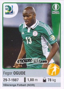 Cromo Fegor Ogude - FIFA Confederation Cup Brazil 2013 - Panini