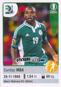 Cromo Sunday Mba - FIFA Confederation Cup Brazil 2013 - Panini