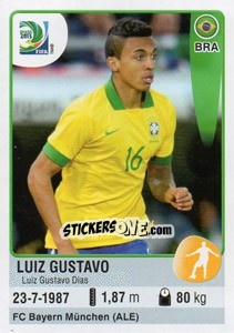 Figurina Luiz Gustavo - FIFA Confederation Cup Brazil 2013 - Panini