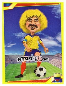 Sticker Carlos Valderrama - Berlin Clasificatorias Mundial 2014 n. 186 - Editorial Berlin