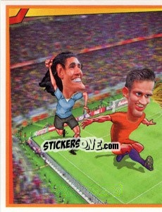 Sticker Uruguay vs Holanda - Berlin Clasificatorias Mundial 2014 n. 203 - Editorial Berlin