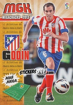 Sticker Godín - Liga BBVA 2013-2014. Megacracks - Panini