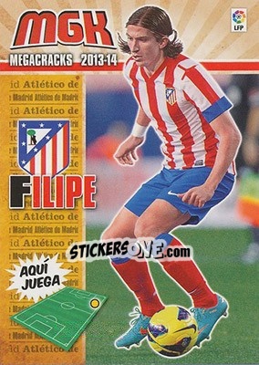 Sticker Filipe Luis - Liga BBVA 2013-2014. Megacracks n. 43 - Panini