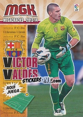 Sticker Víctor Valdés - Liga BBVA 2013-2014. Megacracks n. 56 - Panini