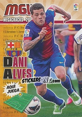 Sticker Dani Alves - Liga BBVA 2013-2014. Megacracks n. 57 - Panini