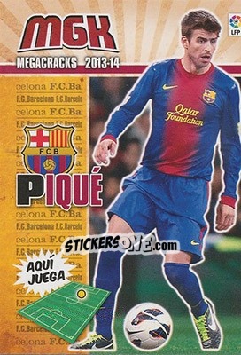 Sticker Piqué - Liga BBVA 2013-2014. Megacracks - Panini