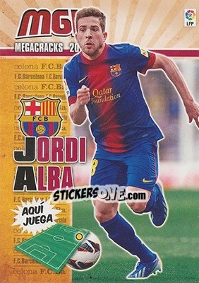 Sticker Jordi Alba - Liga BBVA 2013-2014. Megacracks n. 61 - Panini