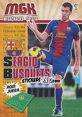 Sticker Sergio Busquets - Liga BBVA 2013-2014. Megacracks n. 63 - Panini