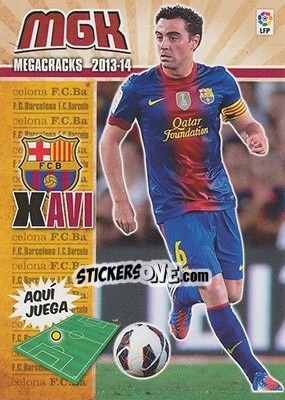 Sticker Xavi - Liga BBVA 2013-2014. Megacracks n. 64 - Panini
