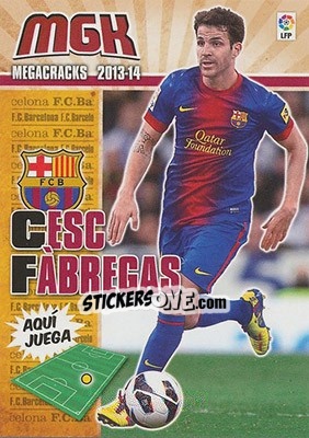 Sticker Cesc Fàbregas - Liga BBVA 2013-2014. Megacracks n. 65 - Panini