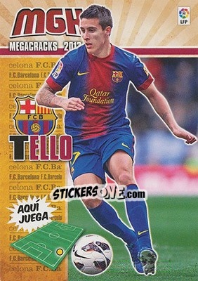 Sticker Cristian Tello - Liga BBVA 2013-2014. Megacracks n. 68 - Panini