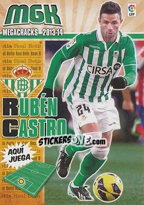 Sticker Rubén Castro - Liga BBVA 2013-2014. Megacracks - Panini