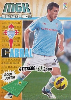 Sticker Cabral - Liga BBVA 2013-2014. Megacracks - Panini
