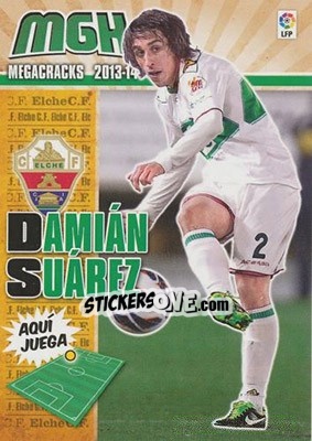 Sticker Damián Suárez - Liga BBVA 2013-2014. Megacracks - Panini