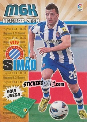 Sticker Simao - Liga BBVA 2013-2014. Megacracks - Panini