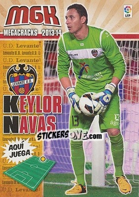 Sticker Keylor Navas - Liga BBVA 2013-2014. Megacracks - Panini