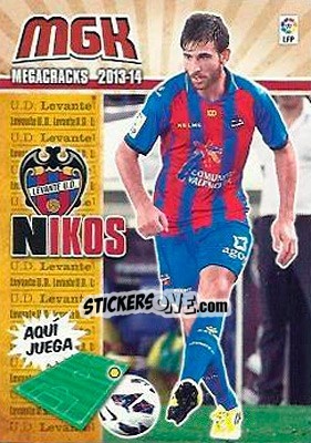 Sticker Nikos - Liga BBVA 2013-2014. Megacracks n. 186 - Panini